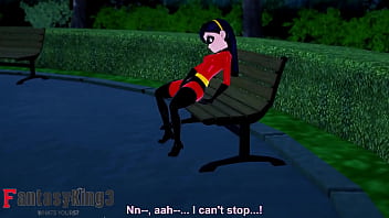 Violet of the incredibles having sex in the park pov and normal whit his super hero swit
