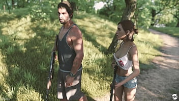 Parody porn stories, Ellie and Joel take a break to have sex on the trail