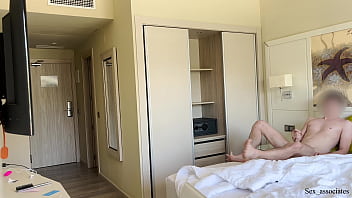 Public Dick Flash. Hotel maid was shocked when she saw me masturbating during room cleaning service but decided to help me cum