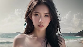 Asian bitch with a big ass let herself be fucked on a nudist beach [asmr, ai]