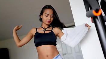 Beautiful pixie cut perfect body teen devours her yoga teacher's huge cock