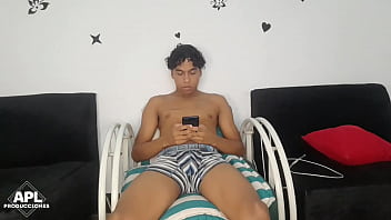 We are alone at home and I find my stepbrother watching porn videos in the living room - Full story