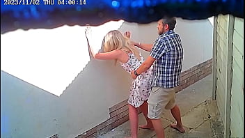 Cctv camera caught couple fucking outside public restaurant