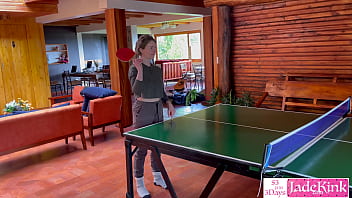 Amateur couple play strip ping pong winner gets to do whatever they want.