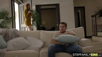 Stepmom Lauren Phillips interrupted her stepson.The milf makes up for it by sucking his big cock.The dude flips her around and starts fucking her hard