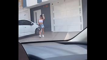 sexy ass riding rich after leaving her house in public car - paying in kind