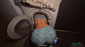 Sexy roommate was fucked hard in washing machine