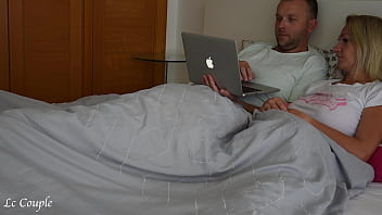 Wife started to feel horny, when couple was watching porn in their bed