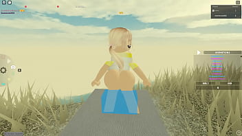 Roblox blonde slut was in need for some cock
