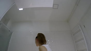 Petite Redhead Tight Pussy Hot and Sexy Amateur Girlfriend in the Bathroom does Make up with a Short White Tennis Skirt