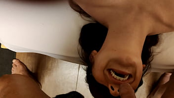 Horny slut swallows all the piss that is poured down her throat