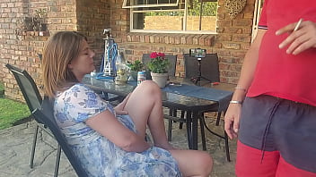 Jerking of while my stepsister finger herself outdoor